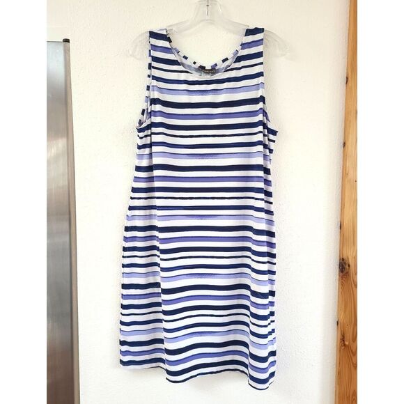 Tommy Bahama XL Striped Dress Pockets Stretchy Beachy Resort Swim Cover Nautical - Picture 6 of 8